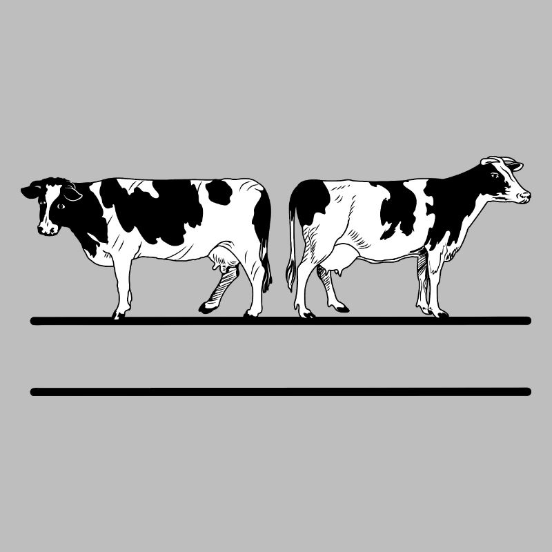 Monogramme de vaches blanches noires