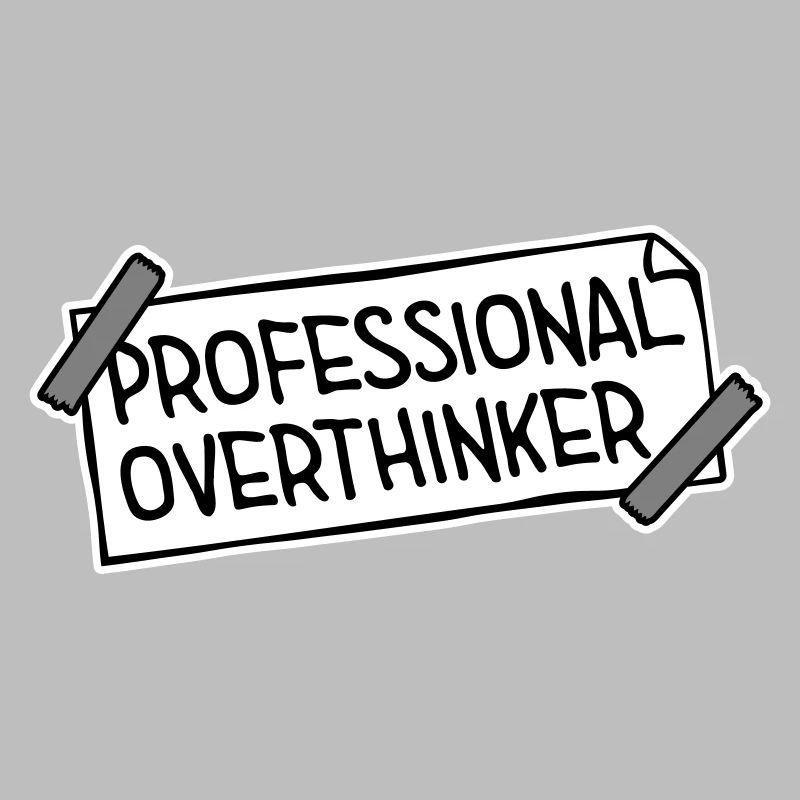 Professional Overthinker Funny Brooding Anxiety Logo