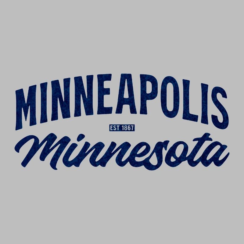 Minneapolis, Minnesota Script Blue Vintage