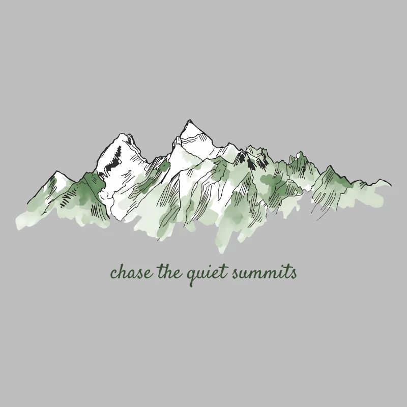 Conception à l’aquarelle de montagne – Tranquillité des sommets
