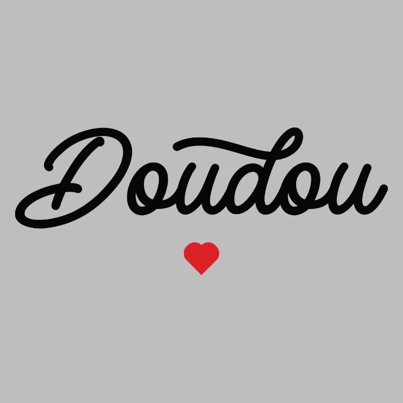 Doudou Coeur Script Noir