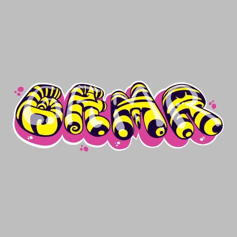 Farbenfrohes Textdesign im Graffiti-Stil
