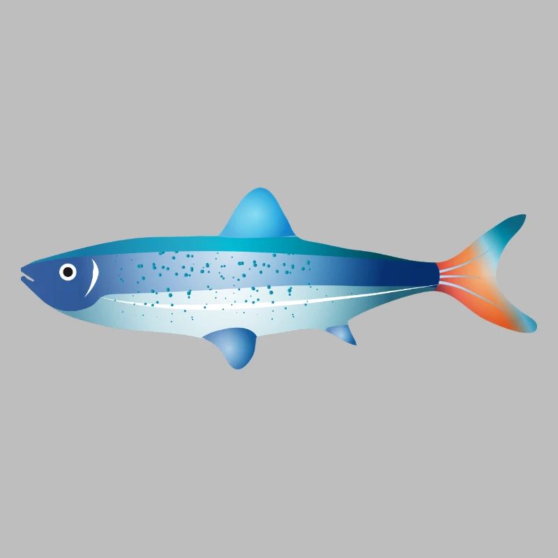 Blue Fish with Gradient and Dots