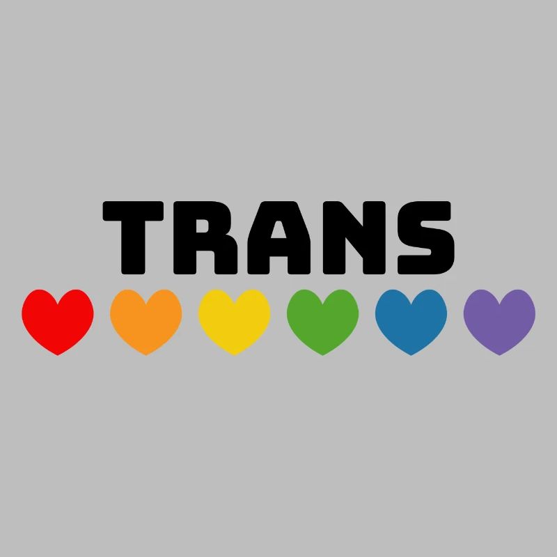 Regenbogenherzchen Trans schwarz