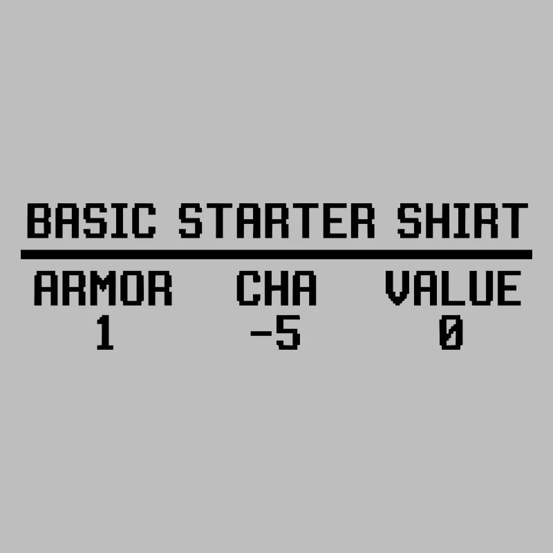 Funny RPG Basic Starter Shirt Stat Block Video