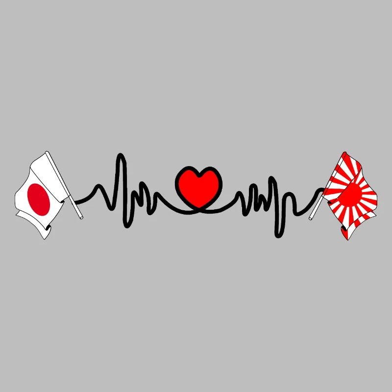 Herzfrequenz mit Japan & aufgehender Sonne