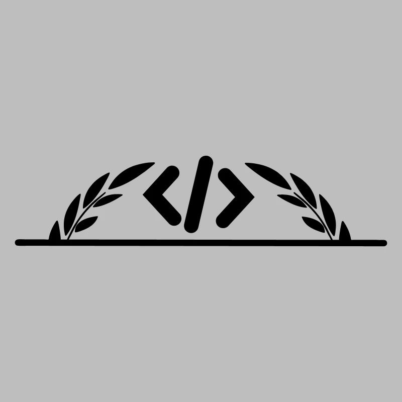 Logo de code en demi-couronne de laurier