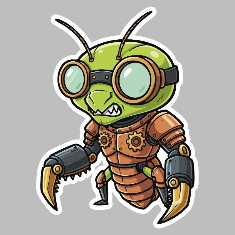 Praying Mantis Steampunk Copper Armor