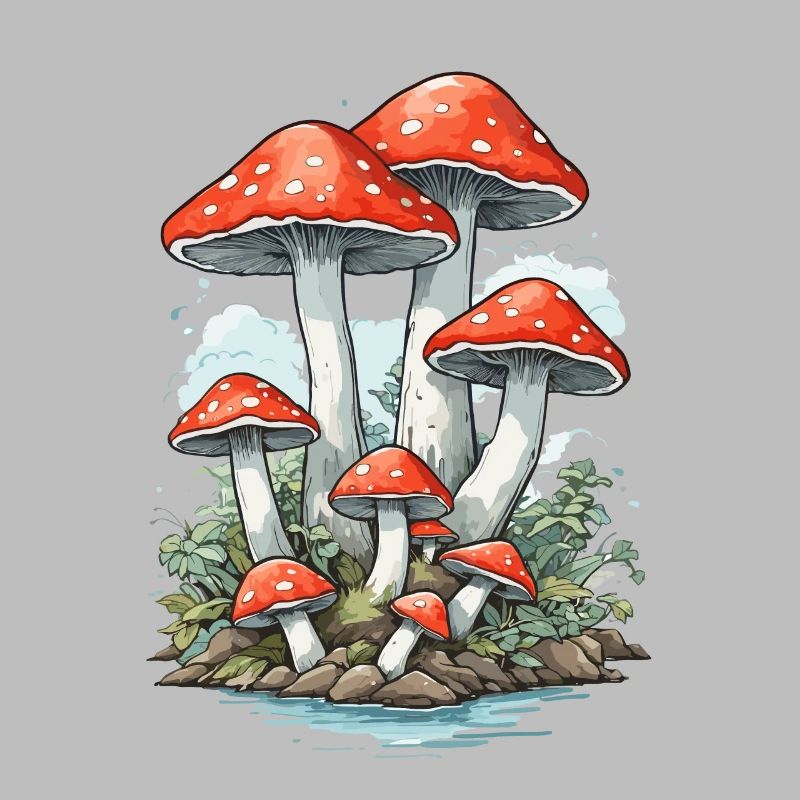 Retro Toadstool Vintage Mushrooms Cottagecore Design