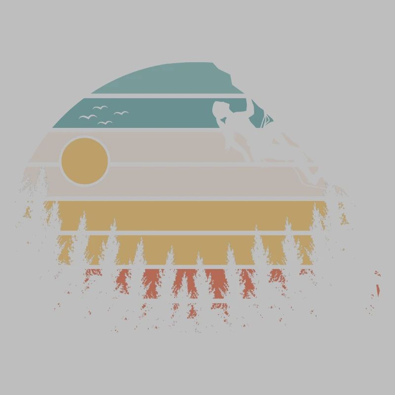 Retro Klettern Mädchen Kletterer Bouldern