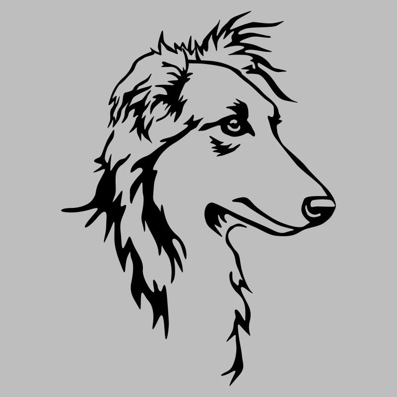 Tête de whippet cheveux longs
