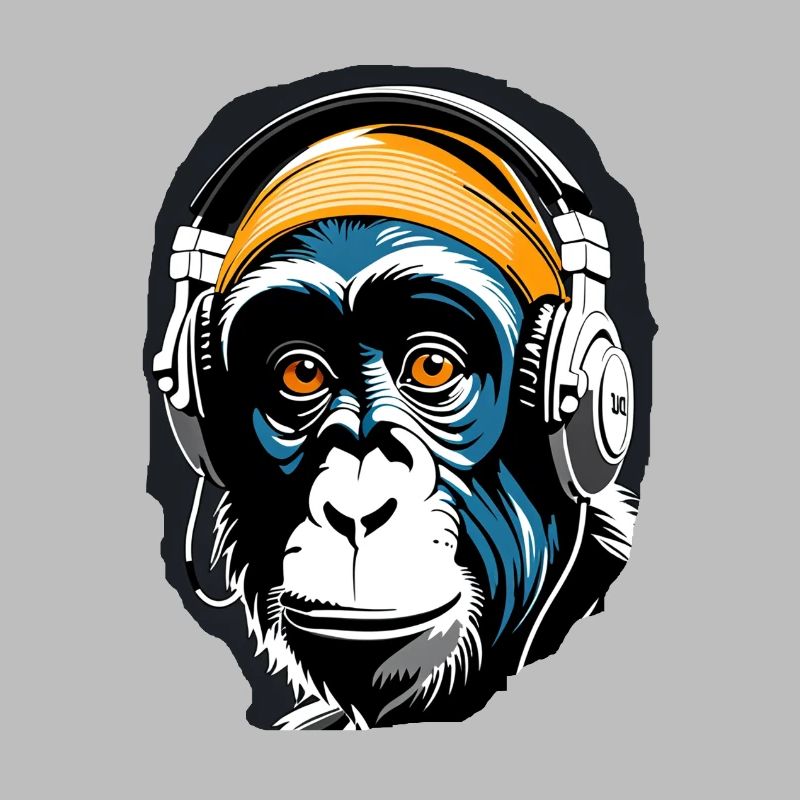 Musik Affe Schimpanse Kopfhoerer als Geschenkidee