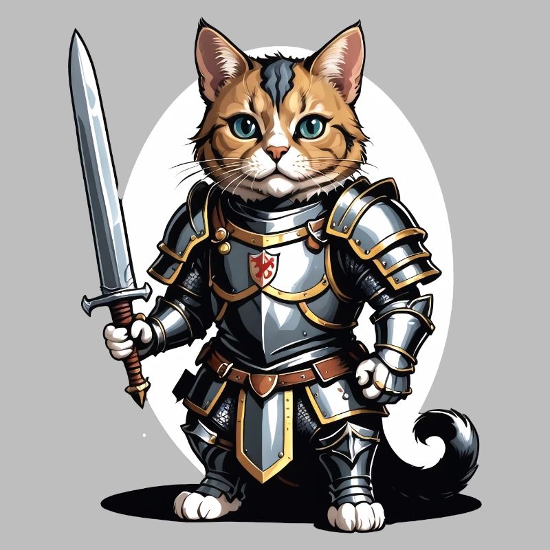 Chat Chevalier Chevalier Chat Cadeau Médiéval