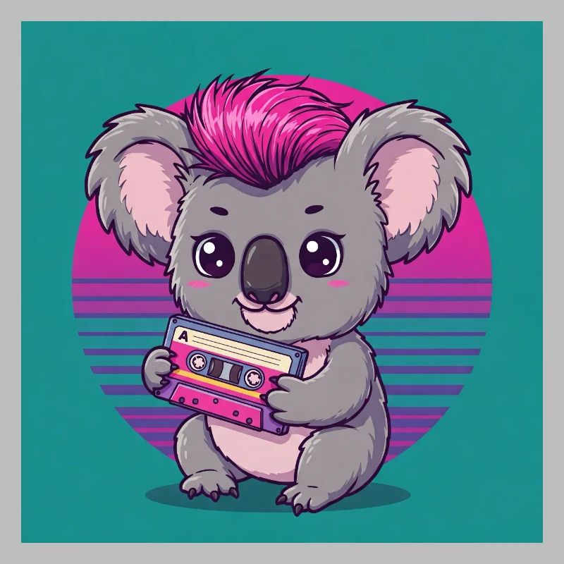 Mignon Koala avec cassette - 80s Vibes