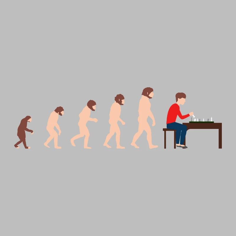 Joueur d'échecs Evolution Idée cadeau drôle