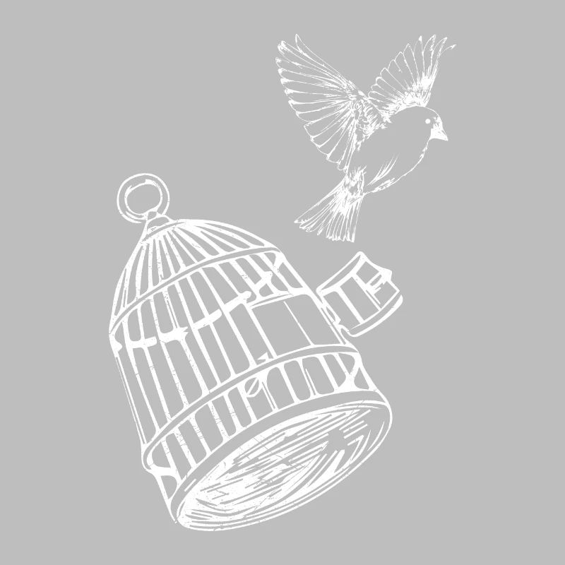 Oiseau hors idée de cadeau de conception de tatouage de cage