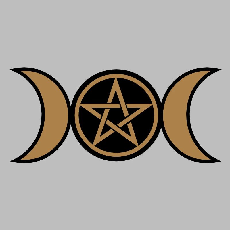 Pentacle /Pentagram - Wicca triple moon / Amulet