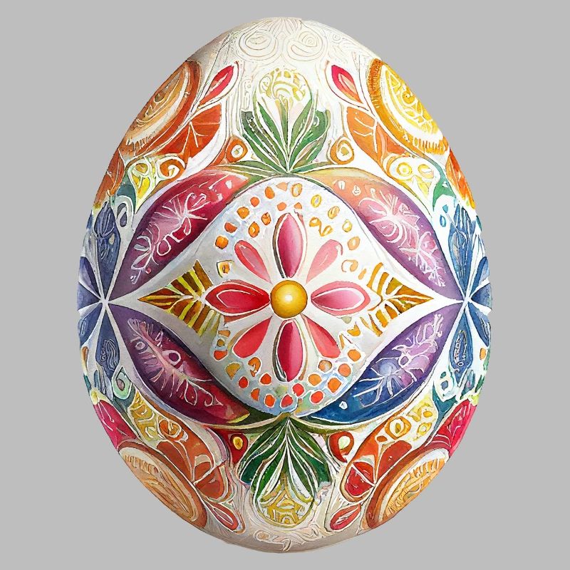 Colorful Easter egg and spring decoration