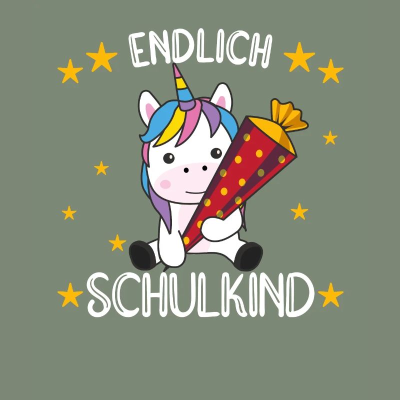 endlich Schulkind Einschulung Schule Einhorn