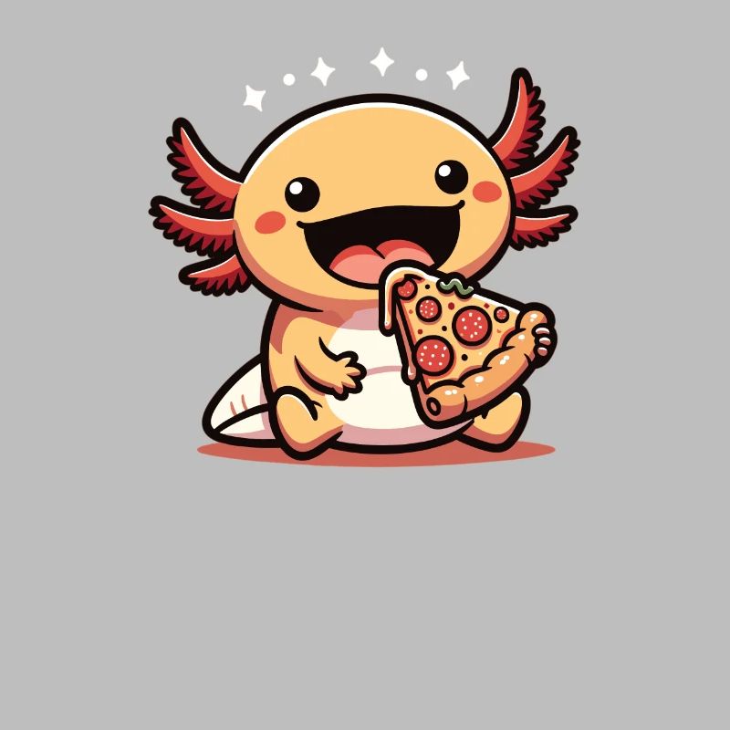 Snaxolotl oder Pizzalotl Axolotl liebt Pizza