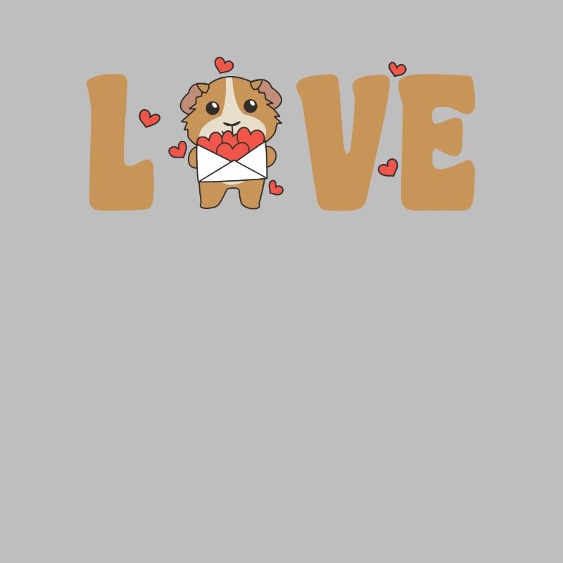 Cochons d’Inde pour la Saint-Valentin animaux mignons avec