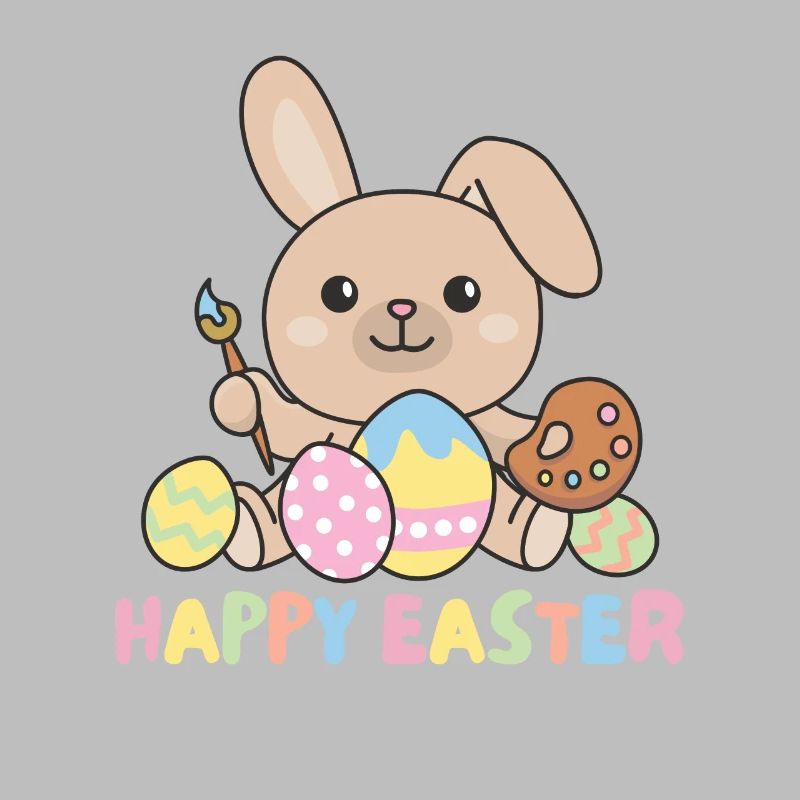 joyeuse Pâques lapin doux Pâques avec œufs de Pâques