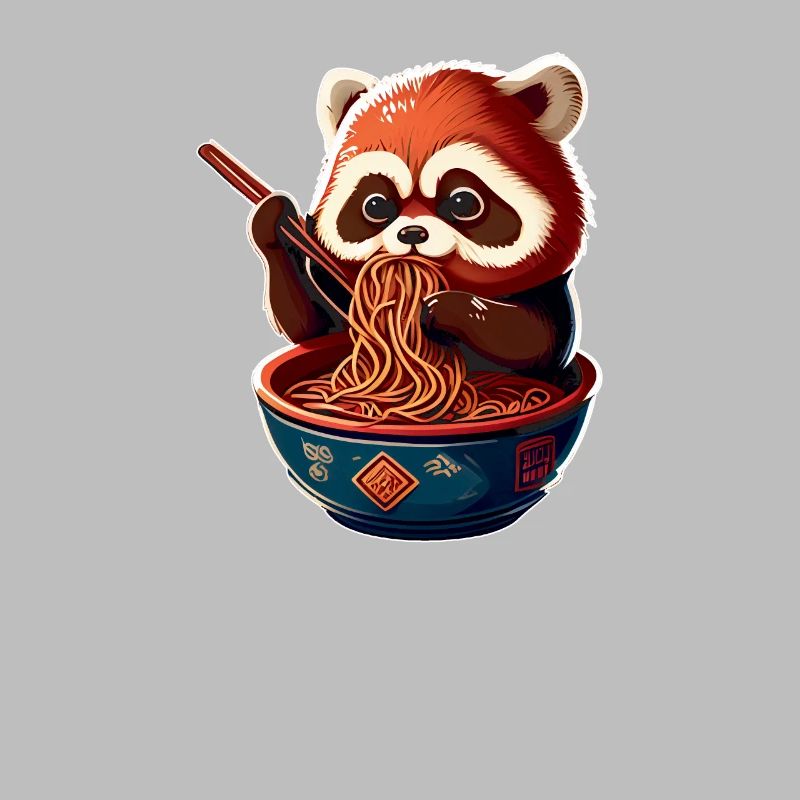 But first ramen sweet red panda eats ramen