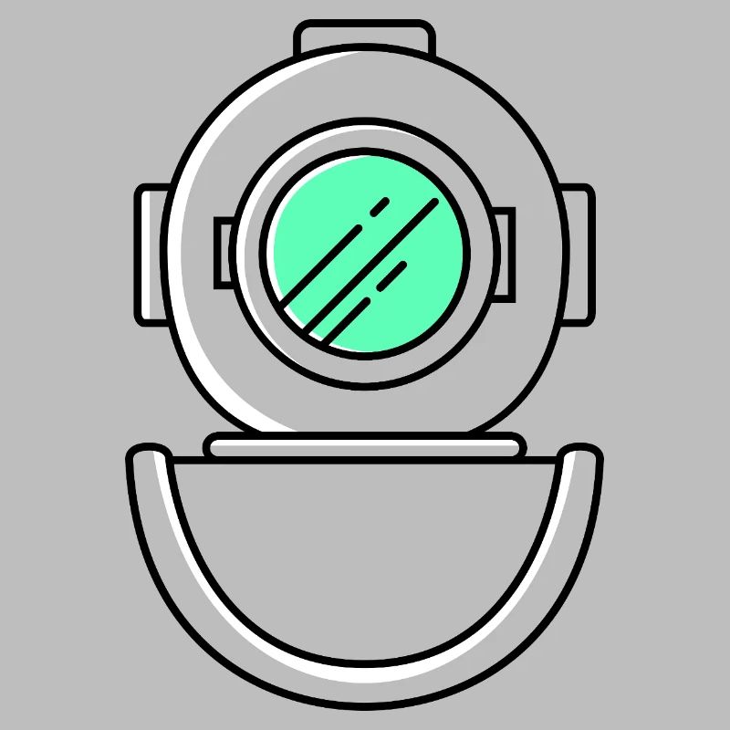 Symbole de plongée avec casque de plongée