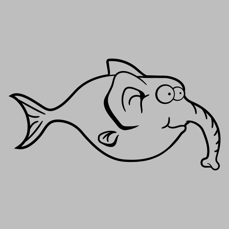 elephant trunk-thick fish funny comic