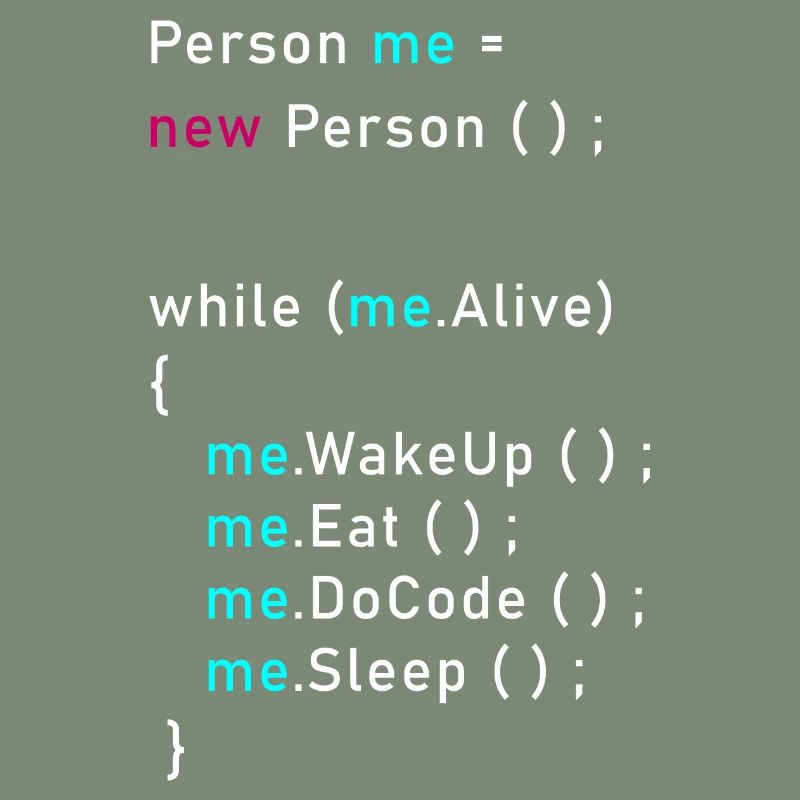 Person me = new person (); Programming Code Java