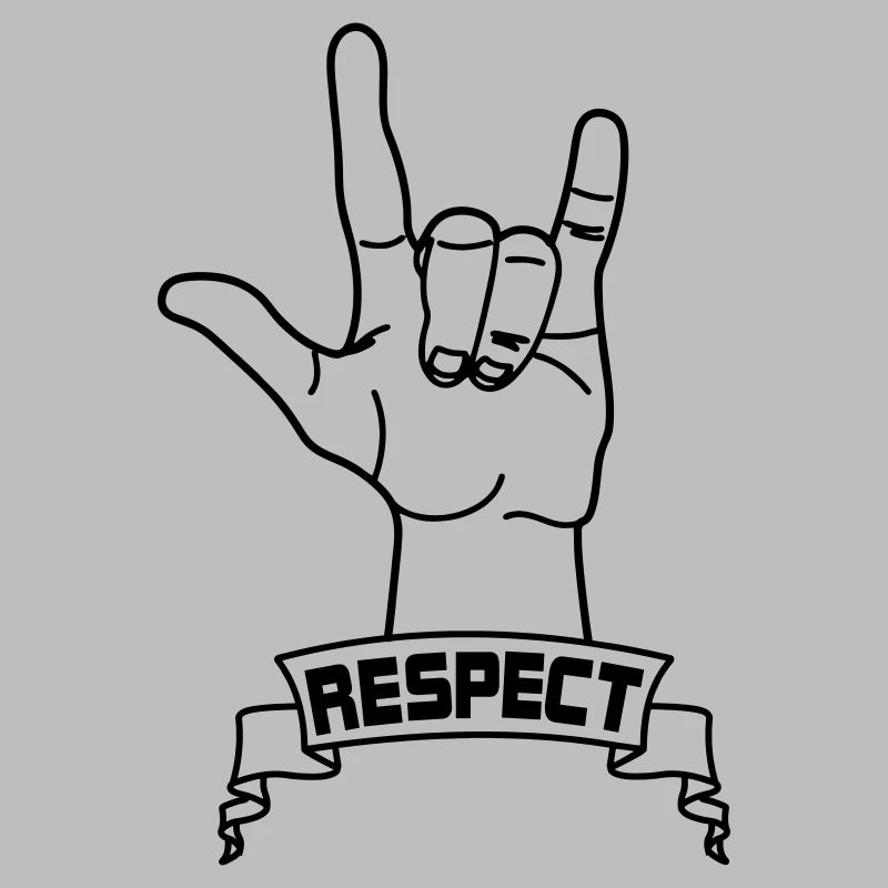 Handgeste Respekt mit Text RESPEKT