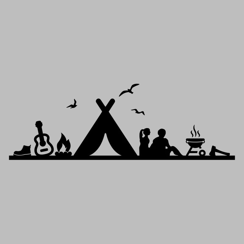 Freizeit - Camping Zelten Lagerfeuer