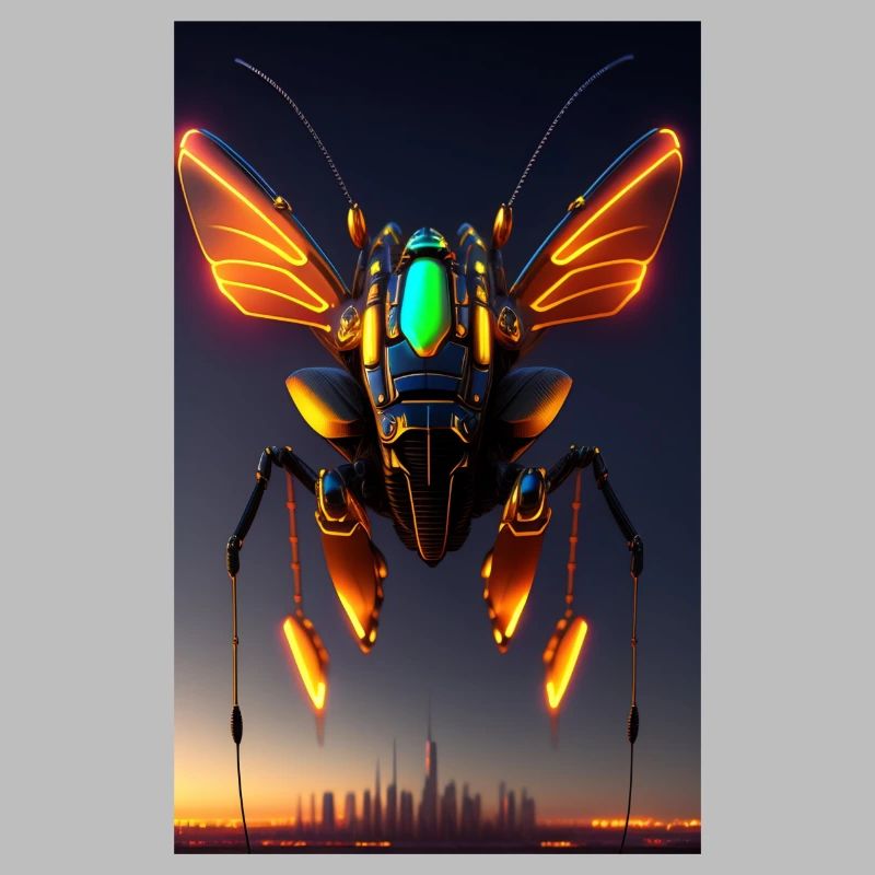 Artificial Intelligence AI Steampunk Cyborg Robot