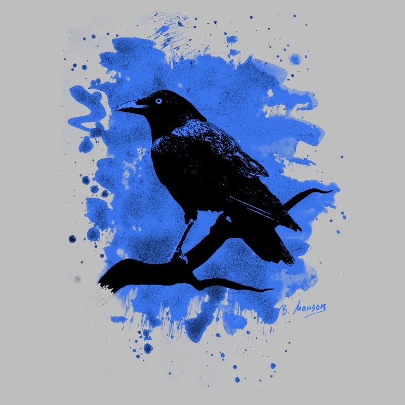 Crow bleached blue