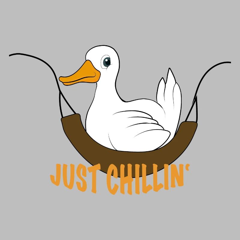Funny duck saying Just chilling
