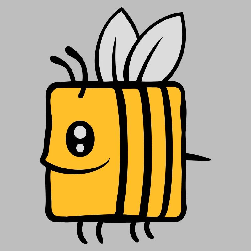Square little cute bee