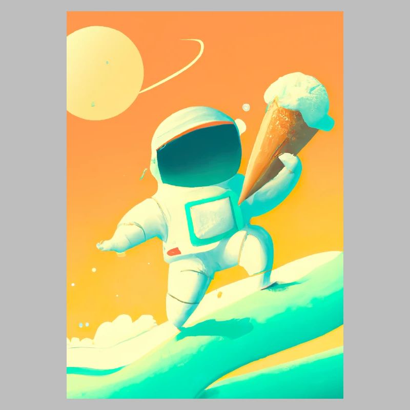 Astronaut mit Eiscreme