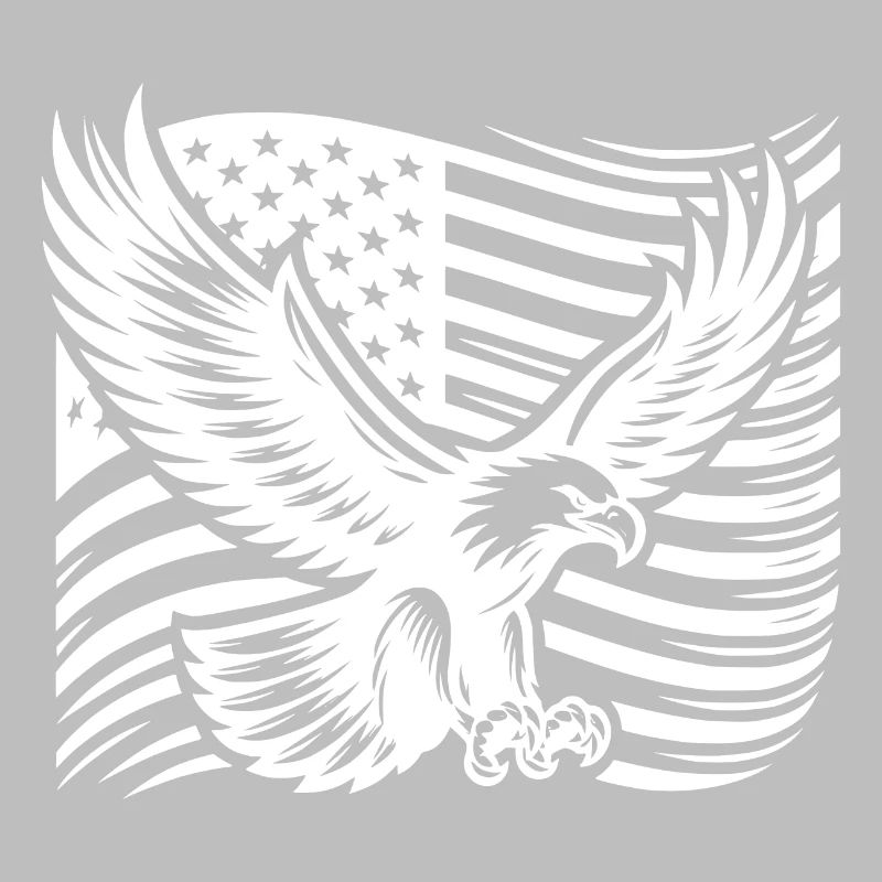 Grand aigle puissant devant le drapeau des États-Unis