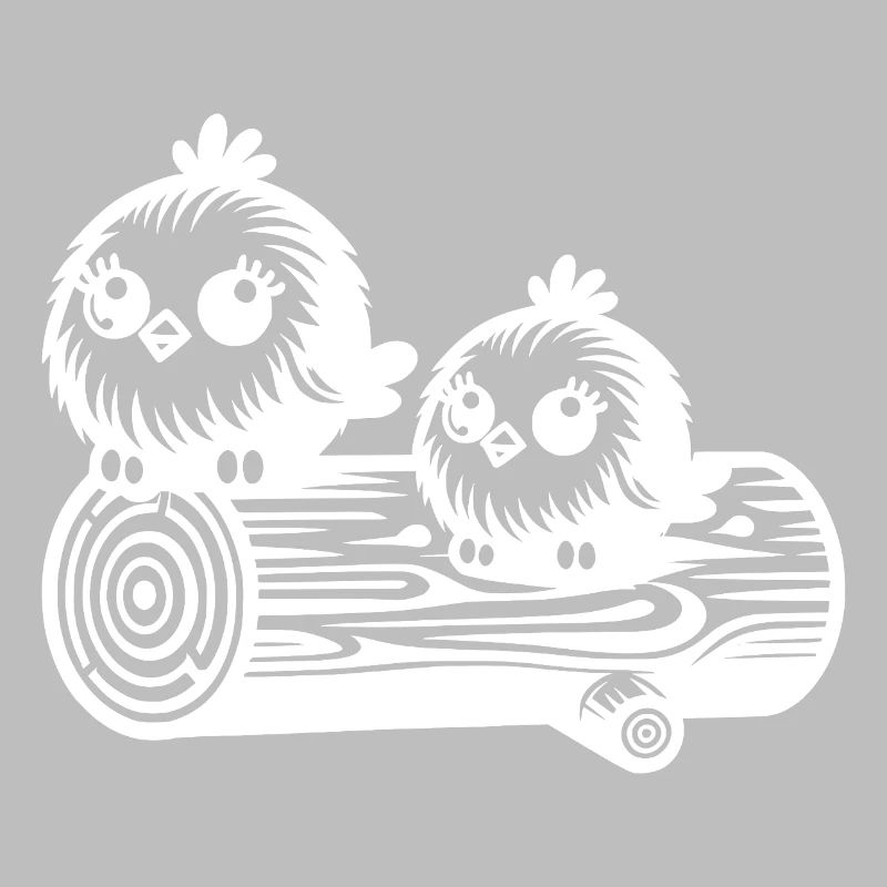 Joyeux petits oiseaux mignons dans le style de dessin animé