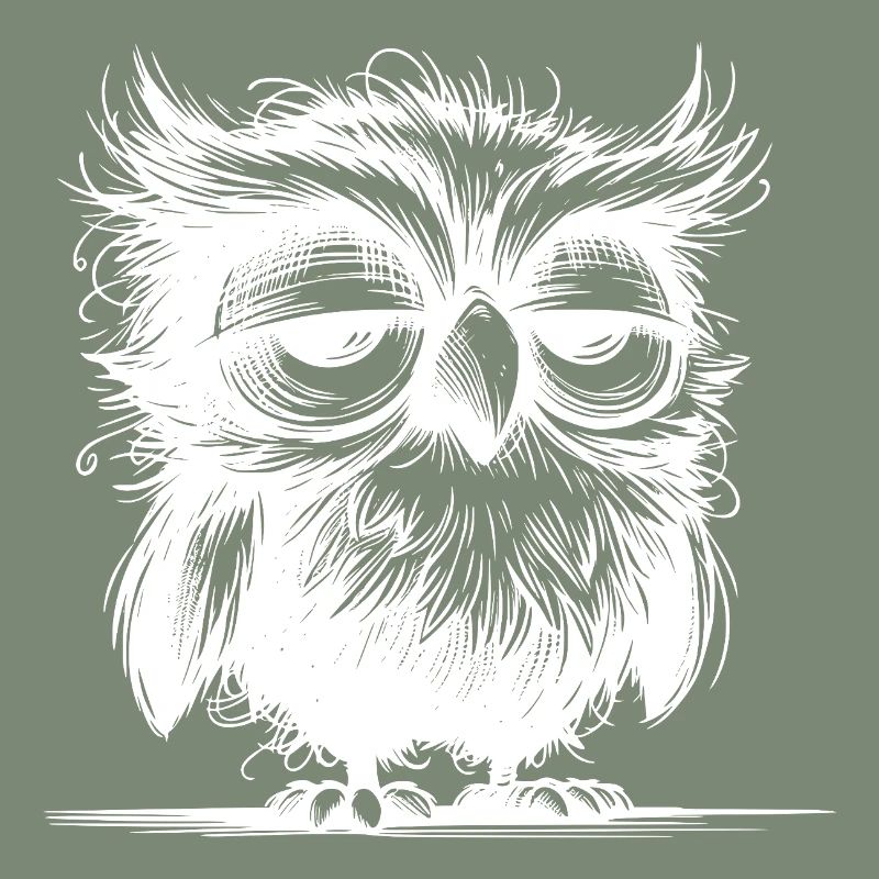Morgenmuffel Eule mit Federn und Style
