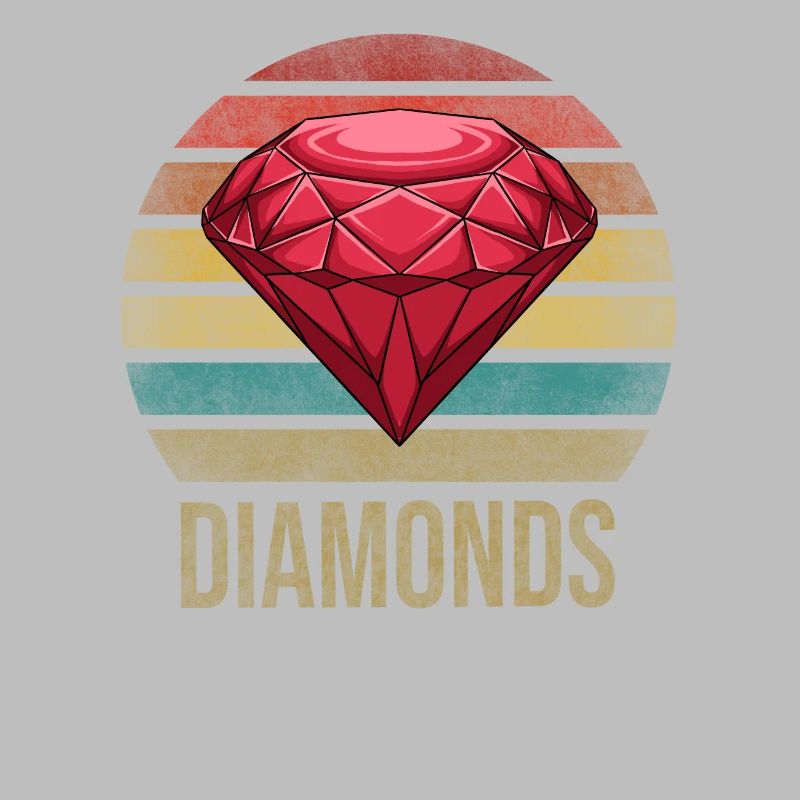 Ruby Gemstone Retro Sunset