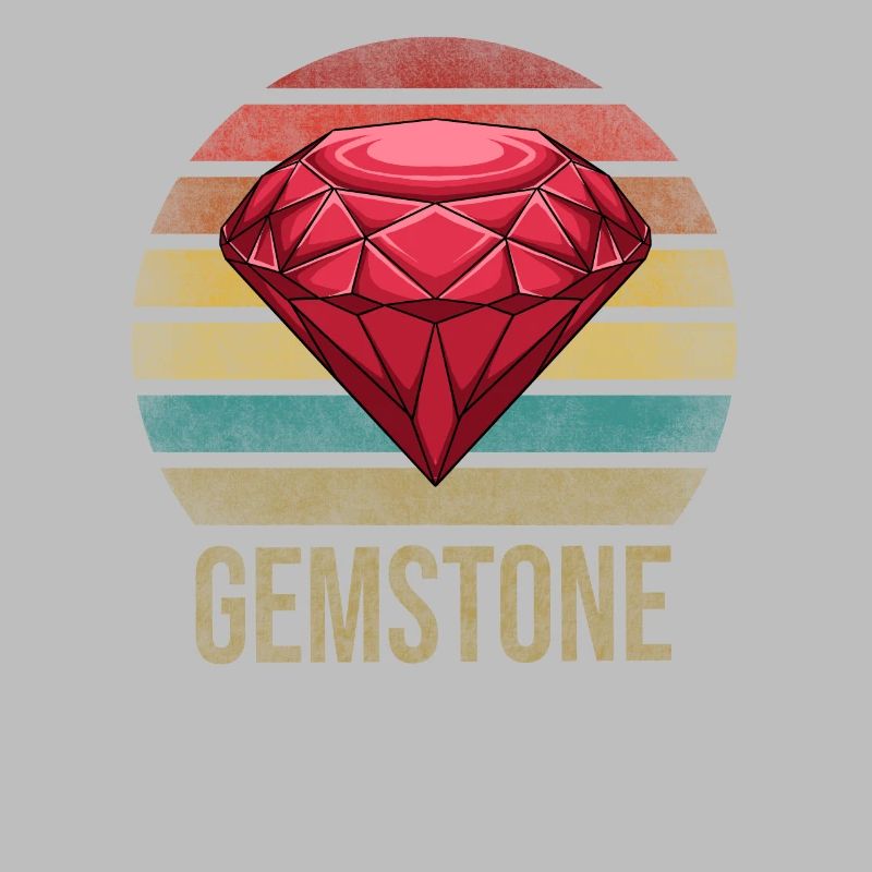 Ruby Gemstone Retro Sunset