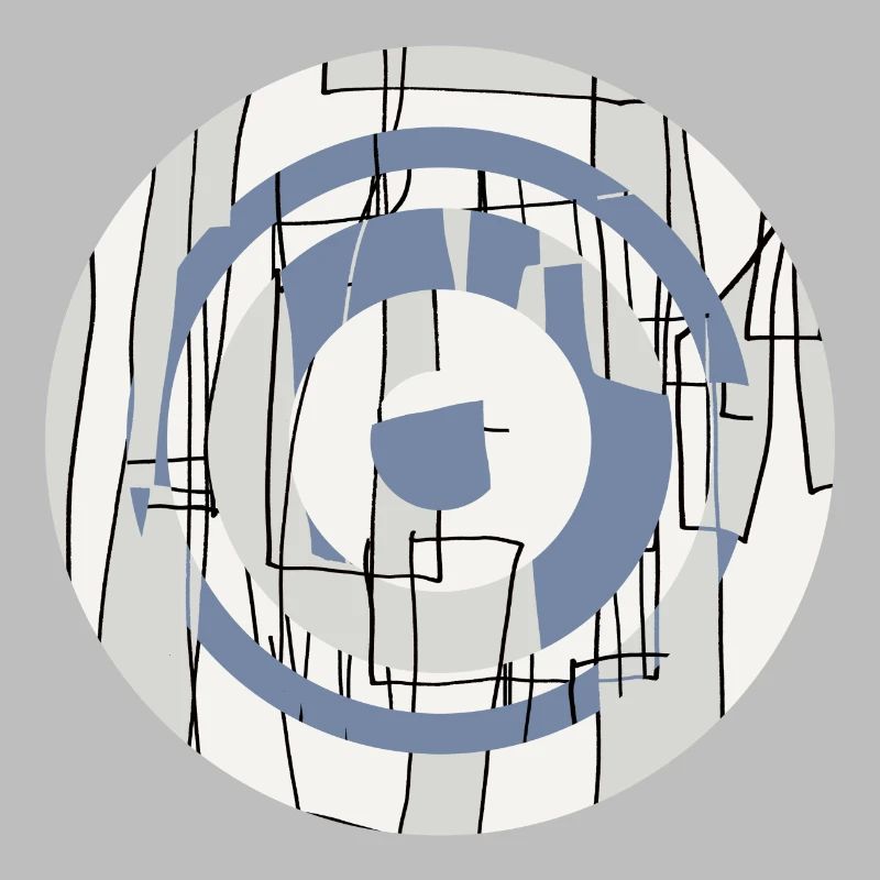 Kreis Design abstrakt blau grau 005