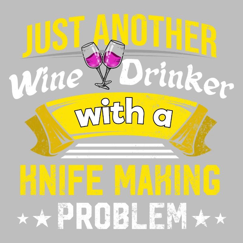 Weintrinker mit Messer, das Problem macht Weinlieb