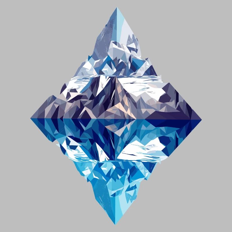 Montagne Low Poly Abstrait avec réflexion dans l’eau