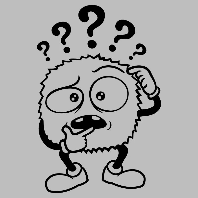 Doubtful question mark skeptical monster