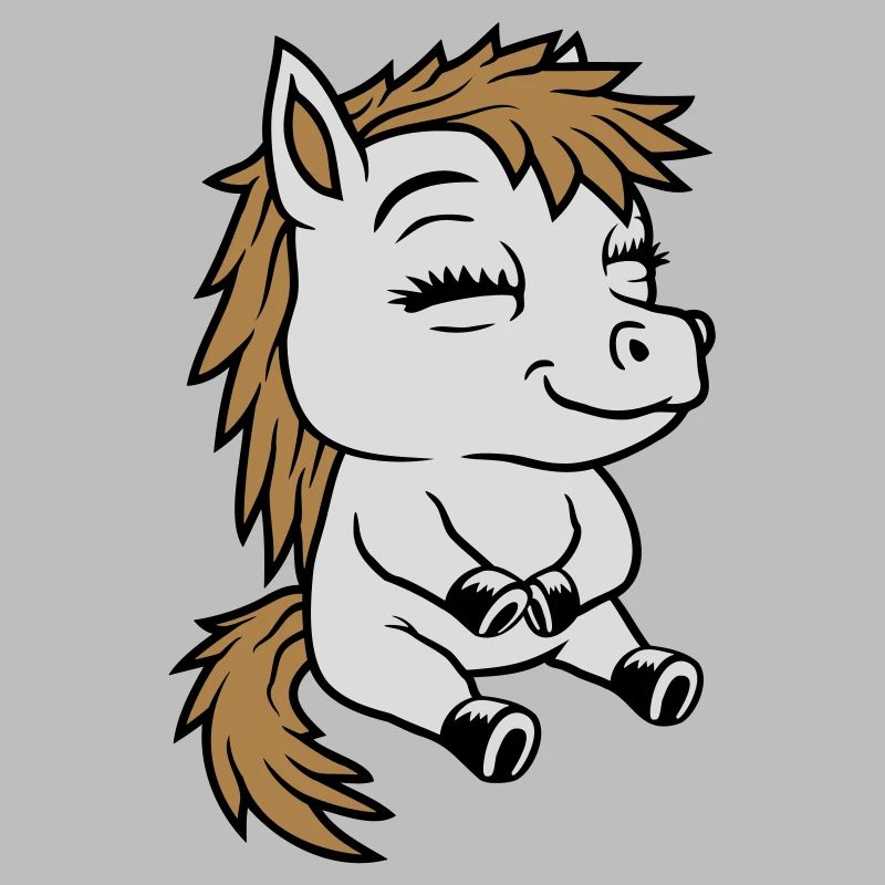 Kleines sitzendes Comic Pony