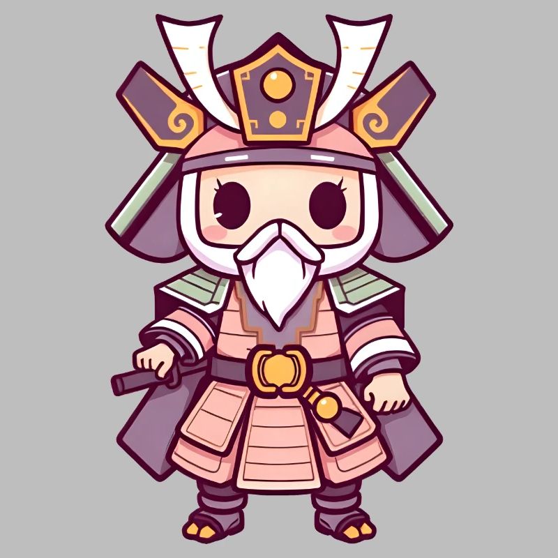 Wise Samurai in Regal Pink Armor
