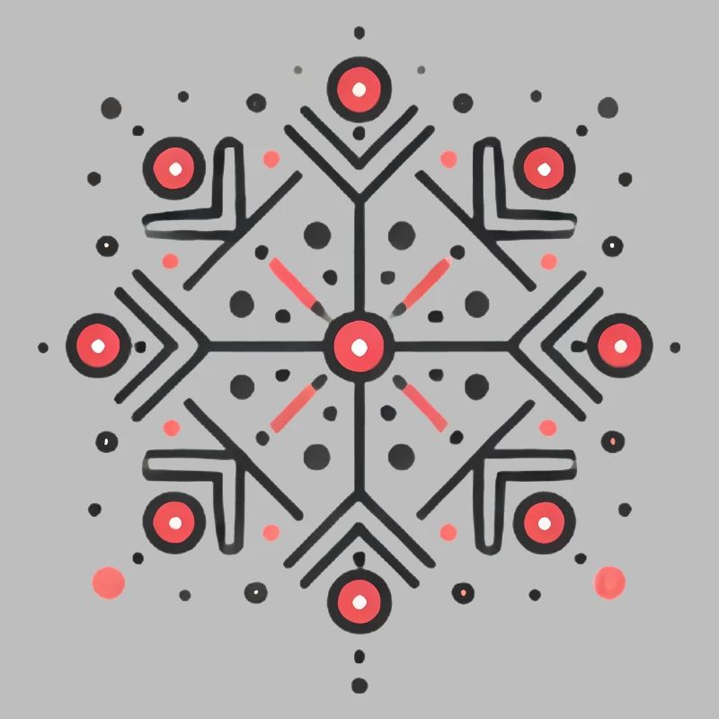 Conception élégante de l’insigne de flocon de neige rouge