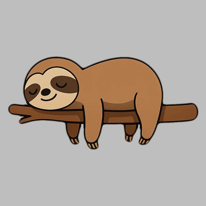 Sleeping sloth on branch